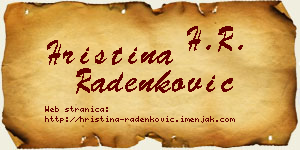 Hristina Radenković vizit kartica